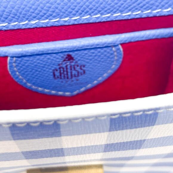 MARK CROSS Francis Gingham-Print Leather Crossbody Chain Strap Mini Bag - Picture 9 of 9